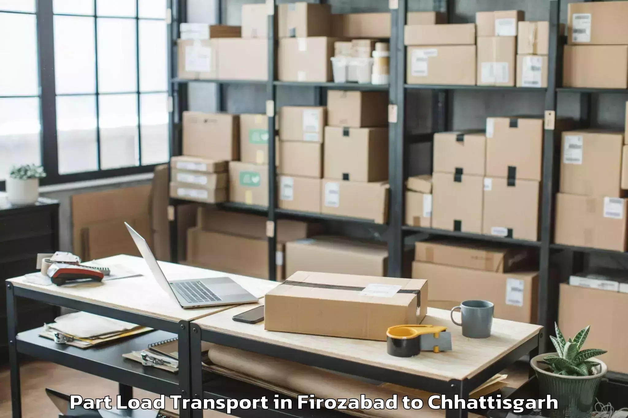 Top Firozabad to Kirandul Part Load Transport Available